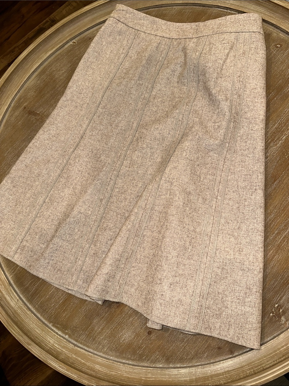 Merona Cream-Tan A-line Panel Skirt-Wool Blend